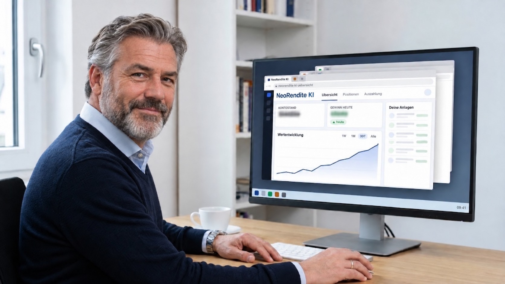 Testnutzer Thomas K. an seinem Arbeitsplatz
